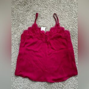 Abercrombie & Fitch Women's Lace Trim Cami Top - Pink